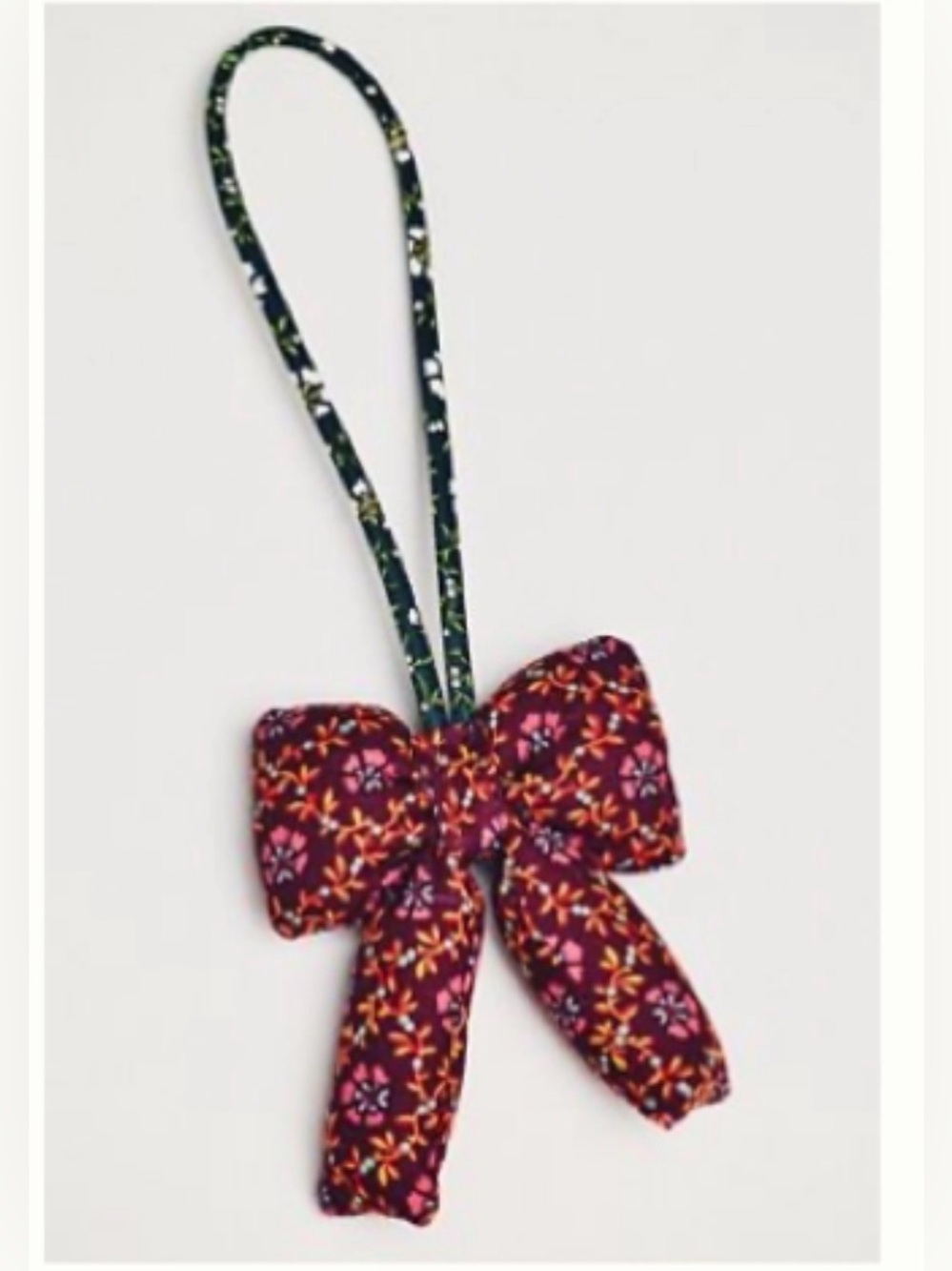 Vera Bradley Anthro Plush Puffy‎ Bow Shaped Bag Charm, Keychain, Ornament